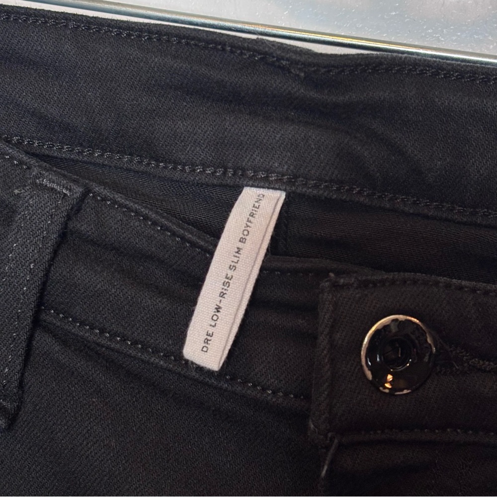 Rag & Bone Women’s Dre Low Rise Boyfriend No Fade Black 5 Pocket Jeans Size 32 - Picture 5 of 11